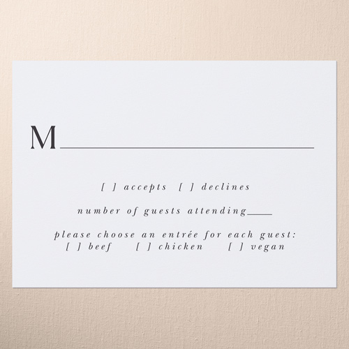 Wooden Wonders Wedding Response Card, White, Matte, Signature Smooth Cardstock, Square