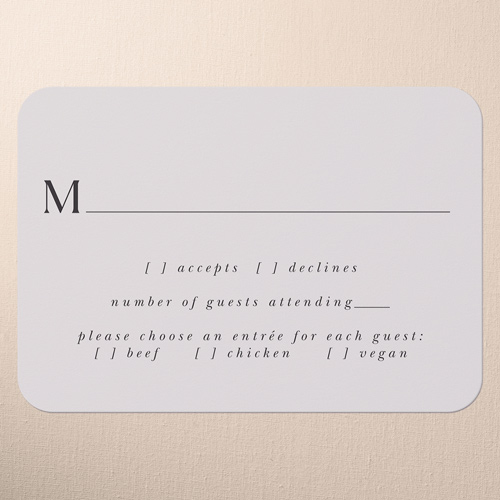 Wooden Wonders Wedding Response Card, Brown, 100% Recycled Cardstock , Rounded, Brown