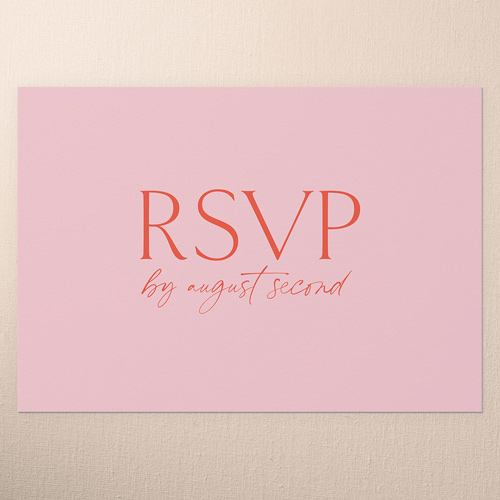 Editable Edition Wedding Response Card, Red, Write Your Own, Matte, 100% Recycled Cardstock , Square, Soft Pink
