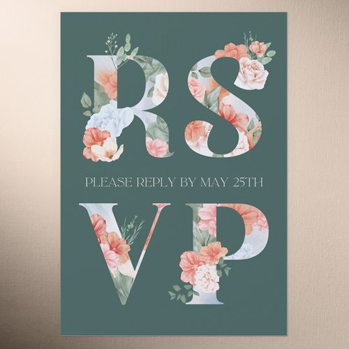 Cherished Garden Wedding Response Card, Green, Matte, Signature Smooth Cardstock, Square, Green