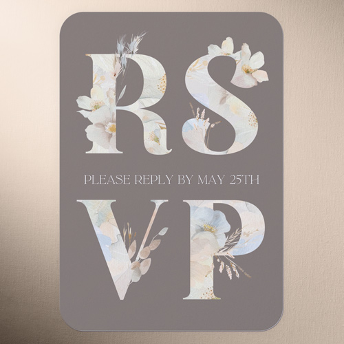 Cherished Garden Wedding Response Card, Brown, Matte, Signature Smooth Cardstock, Rounded, Taupe