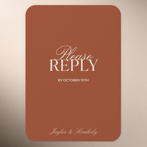 Fashionable Fonts Wedding Response Card, Beige, Pearl Shimmer Cardstock, Rounded, Cream