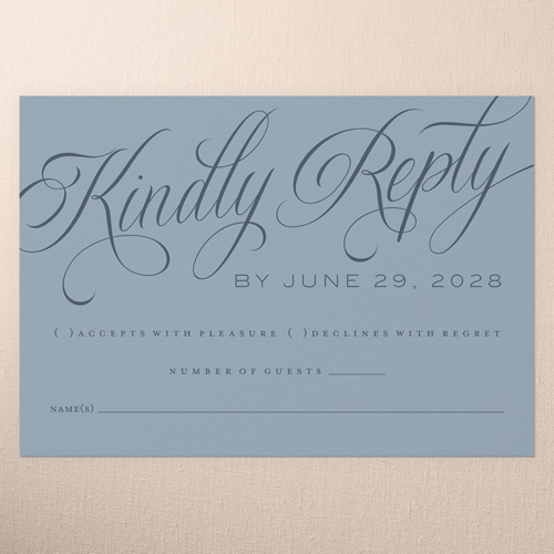 The Wedding Of Wedding Response Card, Blue, Matte, Signature Smooth Cardstock, Square, Blue