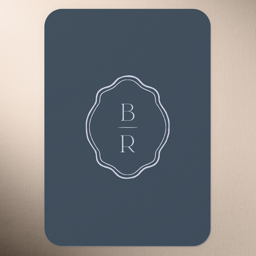 Luminous Border Wedding Response Card, none, Blue, Matte, Signature Smooth Cardstock, Rounded, Blue