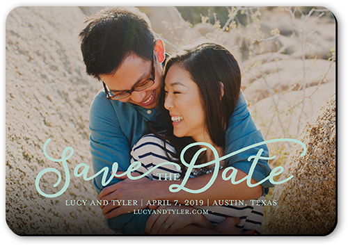 Whimsical Date Save The Date, Blue, Matte