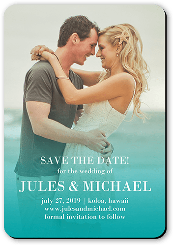 Enchanted Ending Save The Date, Blue, Magnet, Matte, Deep Turquoise
