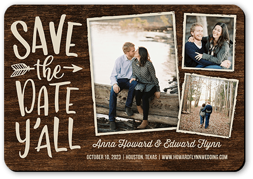 Southern Engagement Save The Date, Brown, Magnet, Matte