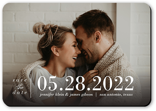Sizable Date Save The Date, White, Magnet, Matte