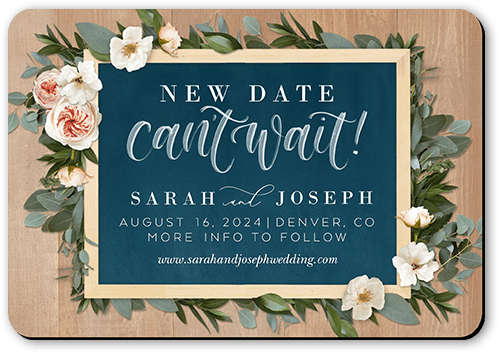 Bohemian Flowers Save The Date, Beige, Magnet, Matte