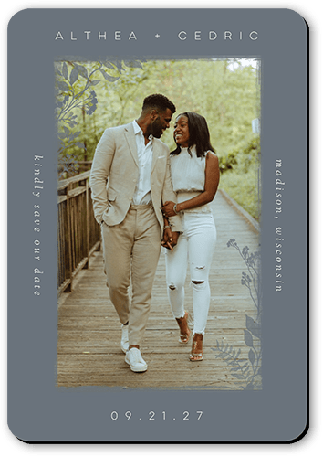 Graceful Corners Save The Date, Grey, Magnet, Matte, Thunder