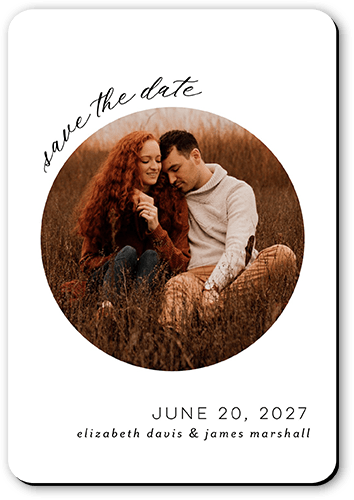 Focused Memories Save The Date, White, Magnet, Matte