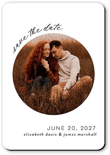Focused Memories Save The Date, White, Magnet, Matte, White