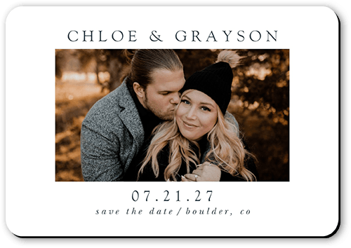Minimal Styled Save The Date, none, White, Magnet, Write Your Own, Matte