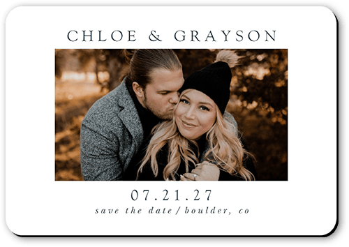 Minimal Styled Save The Date, White, none, Magnet, Write Your Own Greeting, Matte