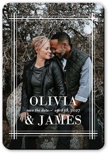 Set Stripe Save The Date, White, none, Magnet, Matte