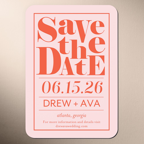 Romantic Reminder Save The Date, Pink, Magnet, Matte