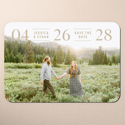 Big Day Spotlight Save The Date, Beige, Magnet, Write Your Own, Matte