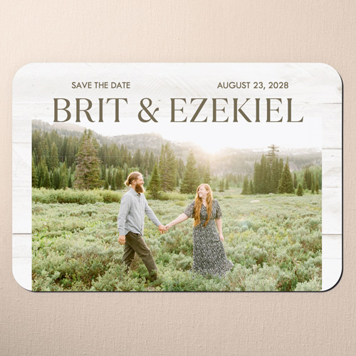 Rustic Union Save The Date, White, Magnet, Matte