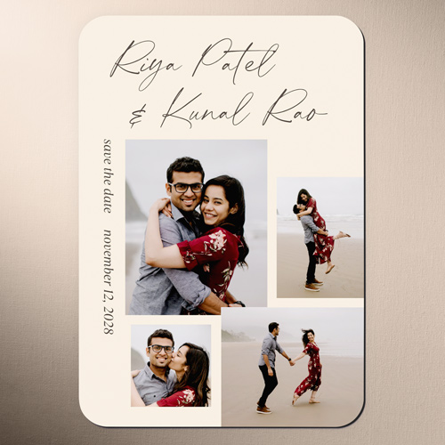 Heartfelt Bond Save The Date, Beige, Magnet, Matte