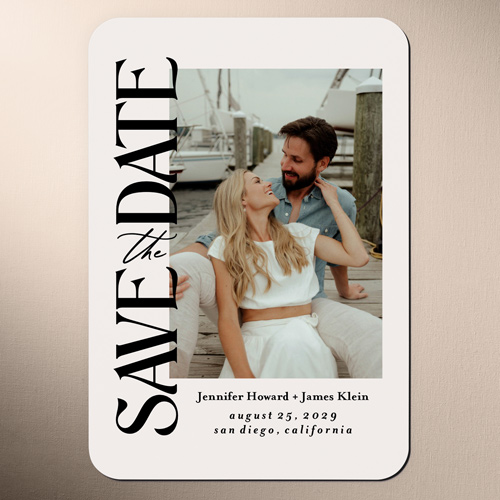 Dockside Moment Save The Date, Black, Magnet, Matte, Black