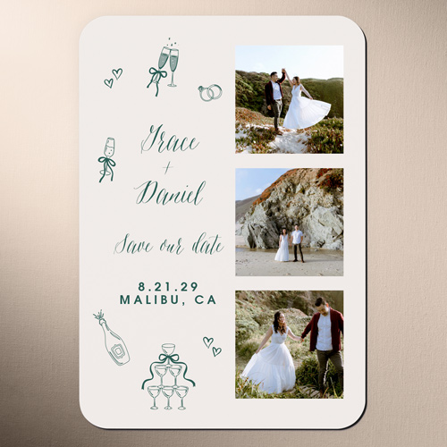 Celebration Sketch Save The Date, Beige, Magnet, Matte, Nude