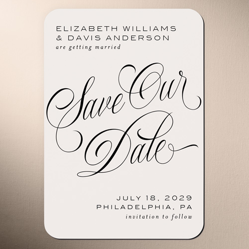 Elegantly Invited Save The Date, Beige, Magnet, Matte, Nude