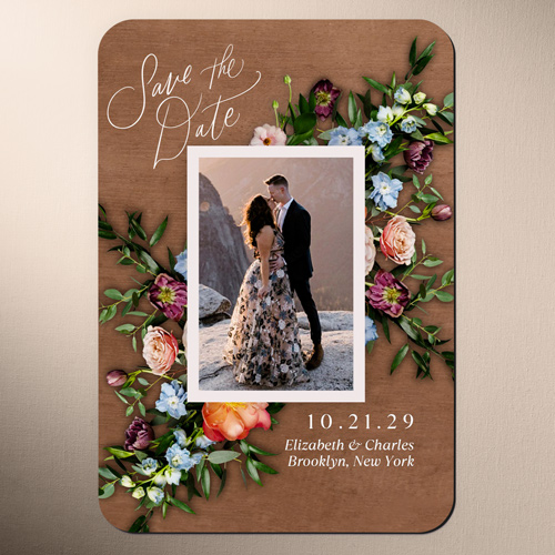 Stunning Bouquet Save The Date, Brown, Magnet, Matte, Brown