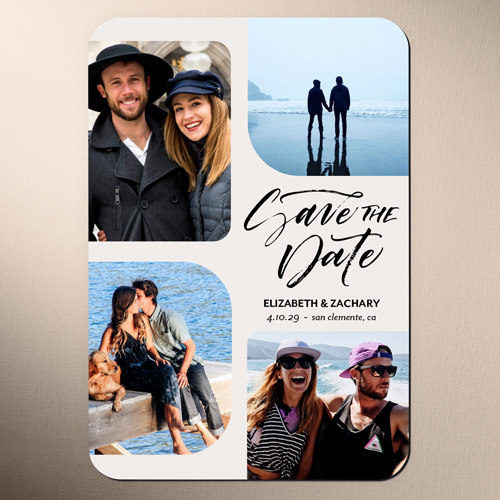 Soft Corners Save The Date, Beige, Magnet, Matte, Beige