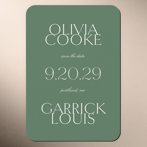 Timeless Layout Save The Date, Green, Magnet, Matte, Rosemary