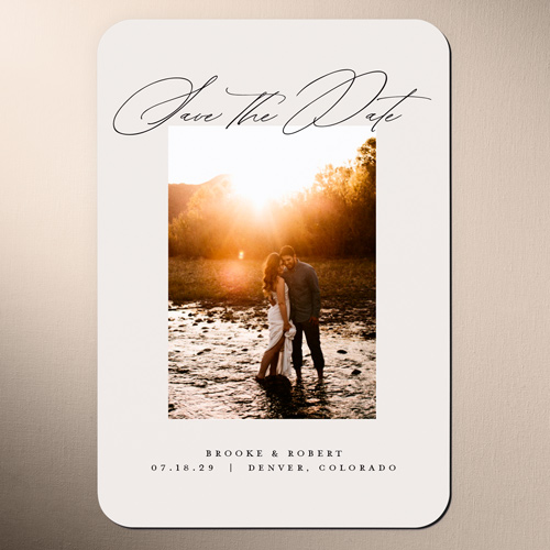 Eloquent Type Save The Date, Beige, Magnet, Matte, Nude
