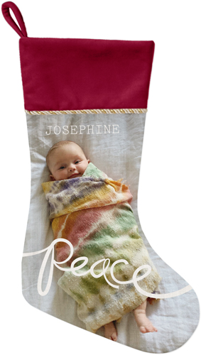 Spreading Peace Christmas Stocking, Red, White