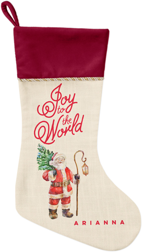 Vintage Santa Christmas Stocking, Red, Red, fire engine