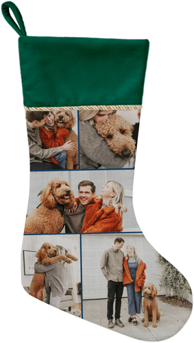 Gallery of Five Christmas Stocking, Green, Blue
