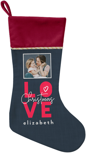 Christmas in Love Christmas Stocking, Red, Red, bright red