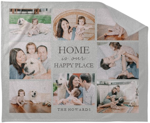 Home Is Our Happy Place Sweatshirt Blanket, Sweatshirt, 50x60, Gray