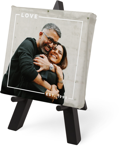 Love Overlay Border Tabletop Canvas Print, 6x6, No Frame, Tabletop Canvas, White