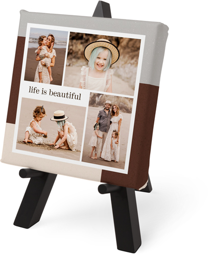 Life Is Beautiful Tabletop Canvas Print, 6x6, No Frame, Tabletop Canvas, Gray