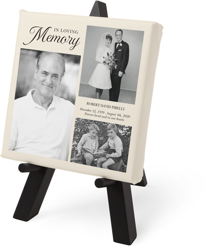 Loving Memory Collage Tabletop Canvas Print, 6x6, No Frame, Tabletop Canvas, Beige