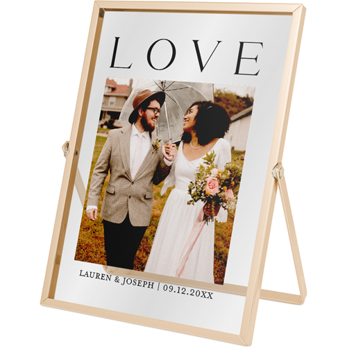 Bold Love Tabletop Floating Framed Print, 5x7, Gold, Black