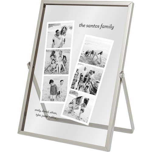 Photo Strip Tabletop Floating Framed Print, 5x7, Silver, White