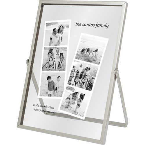 Photo Strip Tabletop Floating Framed Print, 5x7, Silver, White, white