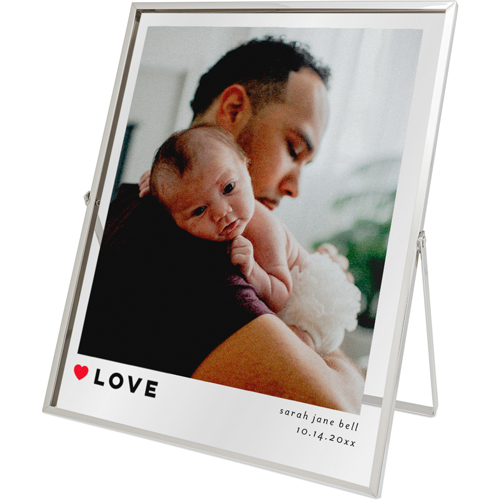 Modern Love Tabletop Floating Framed Print, 8x10, Silver, Red