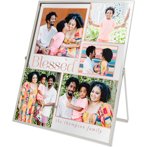 Blessed Collage Tabletop Floating Framed Print, 8x10, Silver, Purple