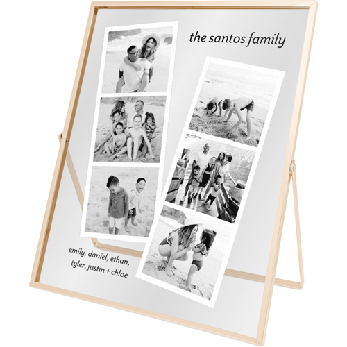 Photo Strip Tabletop Floating Framed Print, 8x10, Gold, White