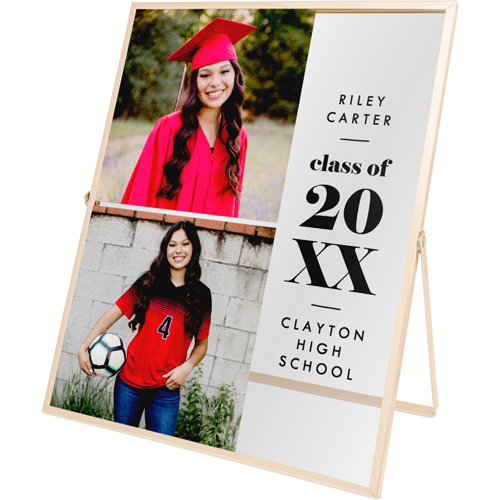 Stacked Grad Tabletop Floating Framed Print, 8x10, Gold, Black