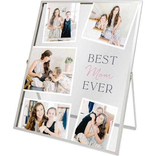 Tilted Photos Tabletop Floating Framed Print, 8x10, Silver, Gray
