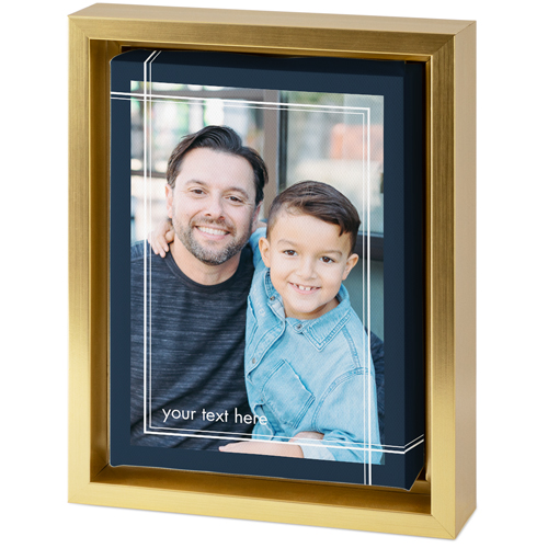 Linear Border Tabletop Framed Canvas Print, 5x7, Gold, Tabletop Framed Canvas Prints, Black, silhouette