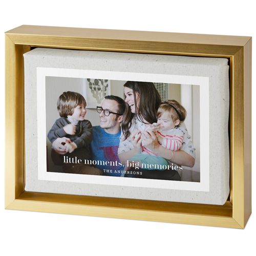 Modern Paper Frame Tabletop Framed Canvas Print, 5x7, Gold, Tabletop Framed Canvas Prints, Gray