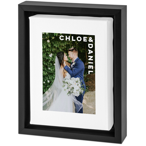 Corner Text Tabletop Framed Canvas Print, 5x7, Black, Tabletop Framed Canvas Prints, White