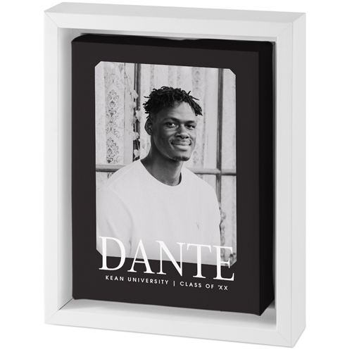 Dark Neutral Grad Tabletop Framed Canvas Print, 5x7, White, Tabletop Framed Canvas Prints, Gray, charcoal